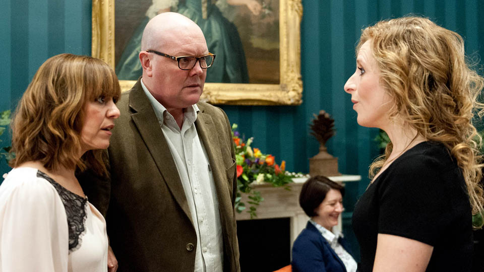 Paddy Kirk, Rhona Goskirk & Tess, Emmerdale