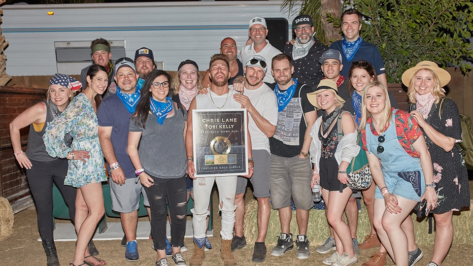 Chris Lane getting his Gold certification plaque