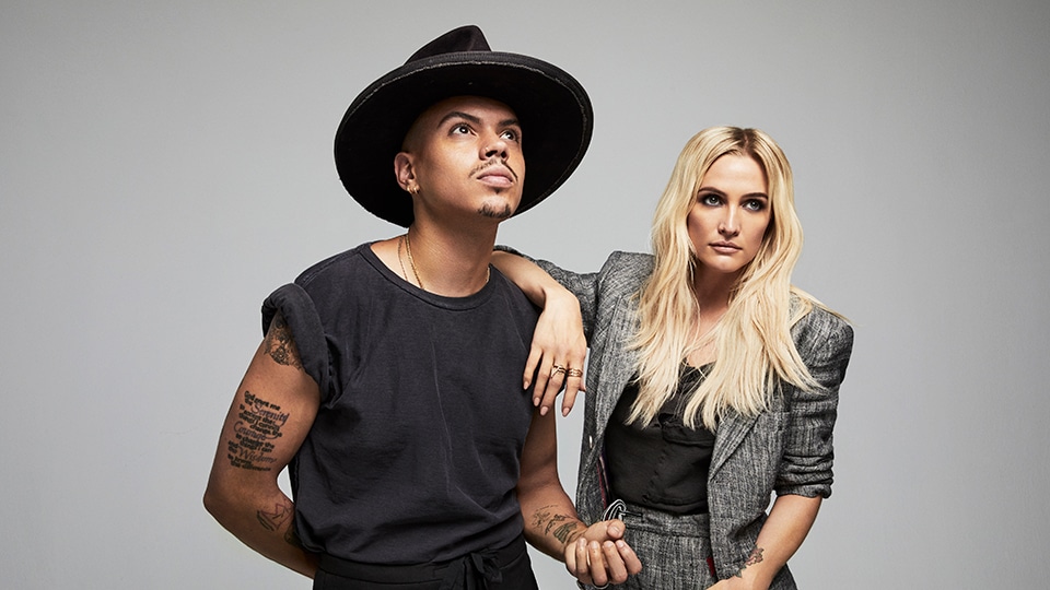 Evan Ross and Ashlee Simpson