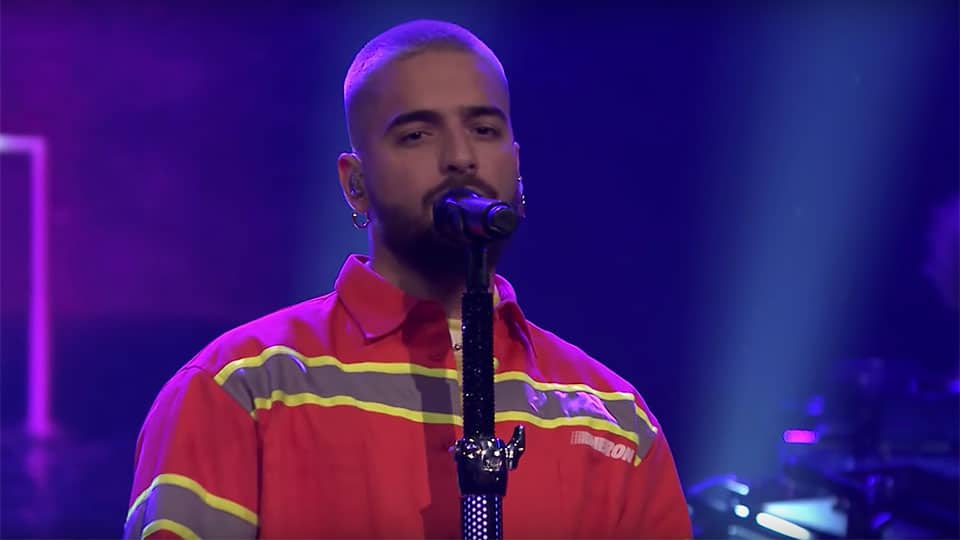 Maluma performing on The Tonight Show Starring Jimmy Fallon