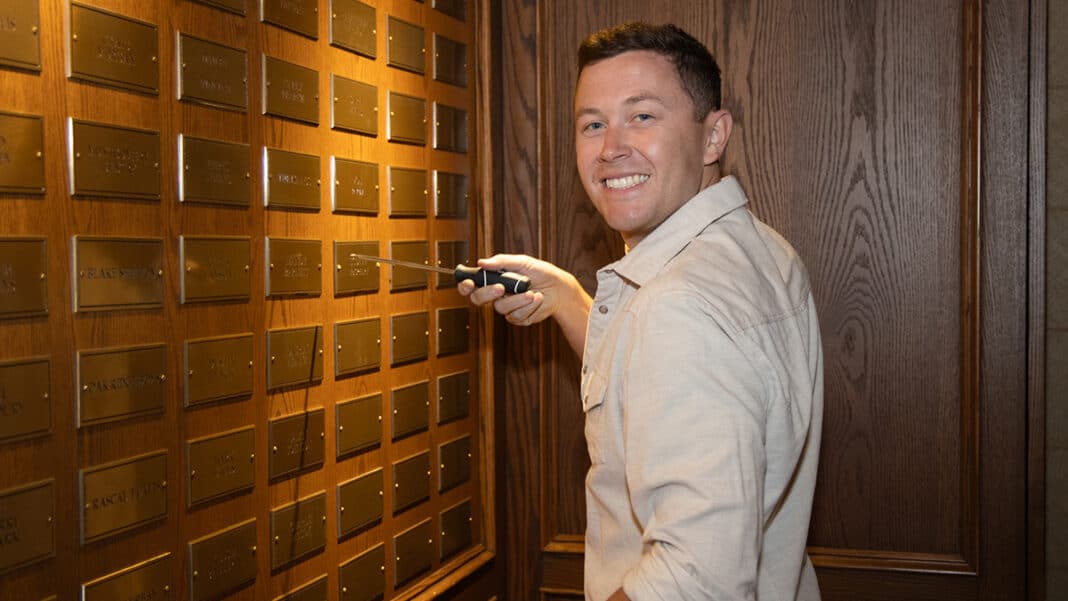 Scotty McCreery being inducted into the Grand Ole Opry