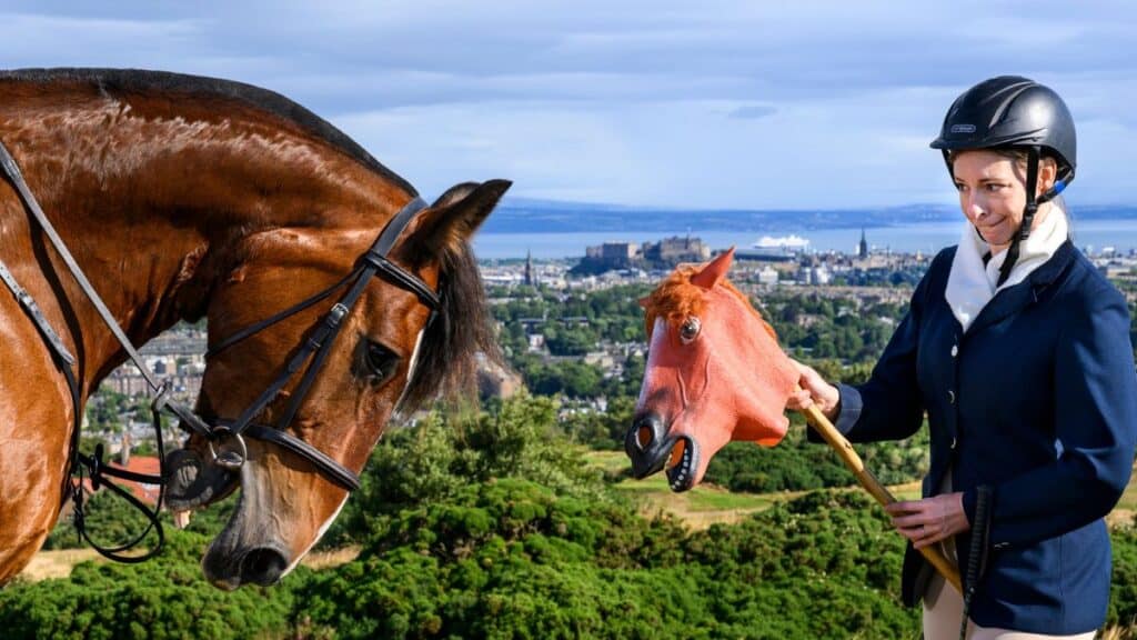 Clowning queen Julia VanderVeen, from New York City, horsing around as she embarks on her debut run of award-winning clown theatre show 'My Grandmother's Eyepatch'. Performing at ZOO Venues Playground 1, 12:45pm, throughout August.