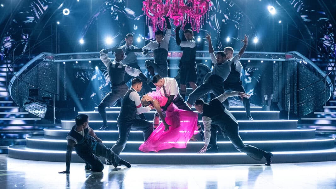 Amy Dowden with the pros on Strictly Come Dancing