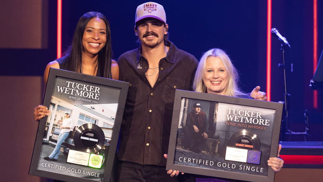 Back Blocks Music CEO Rakiyah Marshall, Tucker Wetmore, UMG Nashville Chair and CEO Cindy Mabe