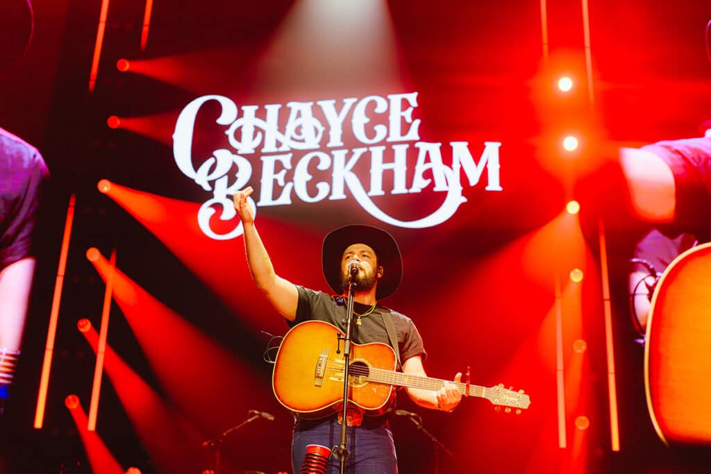 Chayce Beckham performing at C2C 2025 at The O2 in London