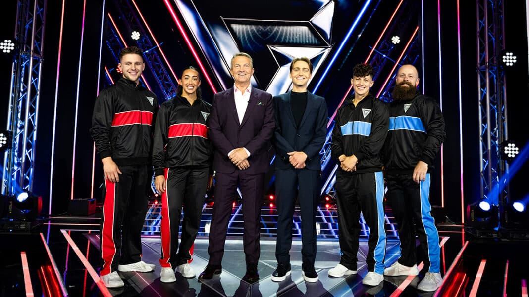 Gladiators season 2 episode 9 - Joe, Keeva, Bradley Walsh, Barney Walsh, Amanda, Joe