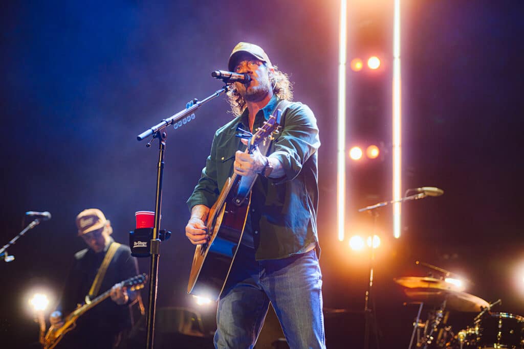 Tyler Hubbard performing at The O2 in London for C2C 2025
