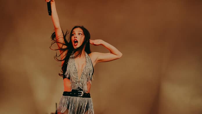 Olivia Rodrigo performing at BST Hyde Park